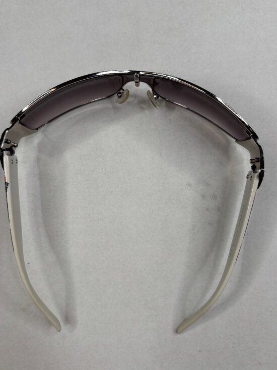 Ed Hardy Style Vtg Sunglasses Panther & Snake Tattoo Graphics White Silver Y2K